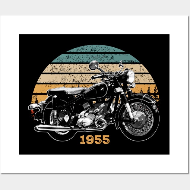 1955 R69 Vintage Motorcycle Design Wall Art by Madisen Harvey